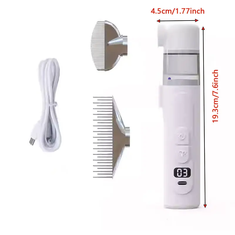 2in1 Electric Lice Comb with 3 Speed Adjust Hair Care Device USB Rechargable Pet Grooming Tool Stainless Steel Daily