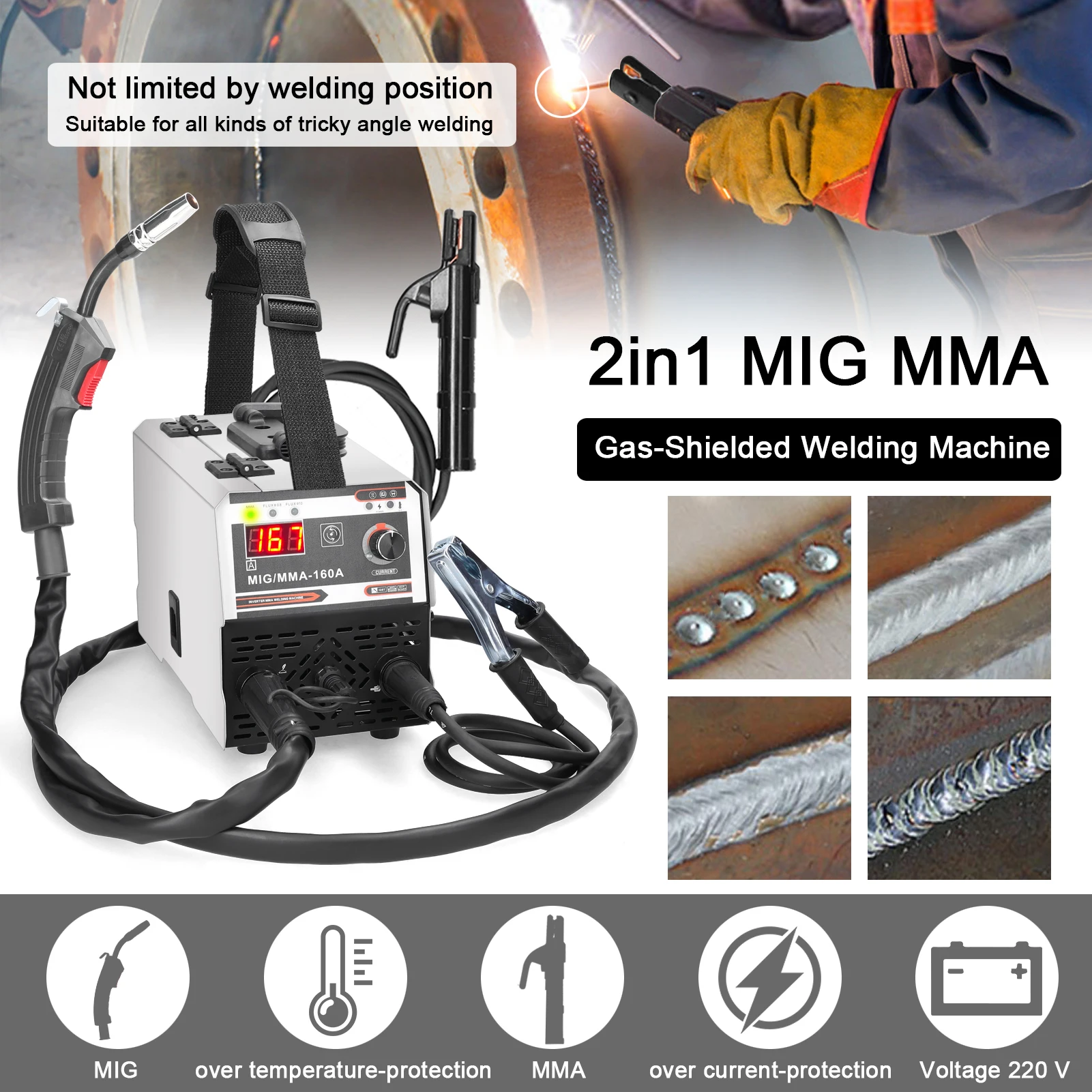 2in1 MIG MMA Welders Carbon Dioxide Gases-Shielded and Manual Welding Multipurpose IGBT Direct Current Inverter Welders 2in1 MIG MMA Welders Carbon Dioxide Gases-Shielded and Manual Welding Multipurpose IGBT Direct Current Inverter Welders