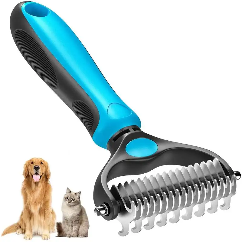 2in1 Stainless Pet Deshedding Brush Dog Hair Remover Pet Fur Knot Cutter Puppy Cat Comb Brushes Dogs Grooming Shedding 2in1 Stainless Pet Deshedding Brush Dog Hair Remover Pet Fur Knot Cutter Puppy Cat Comb Brushes Dogs Grooming Shedding