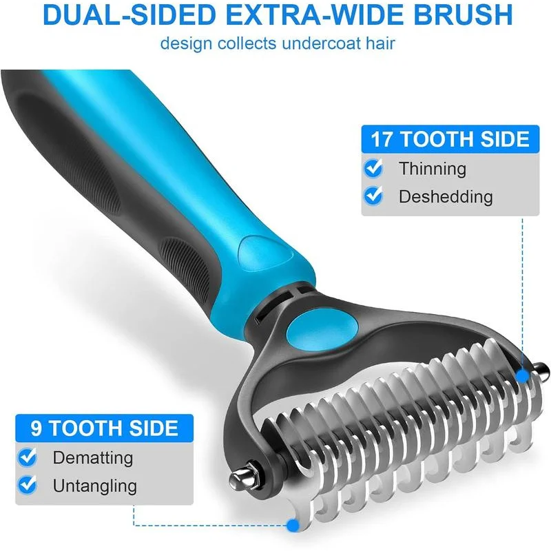 2in1 Stainless Pet Deshedding Brush Dog Hair Remover Pet Fur Knot Cutter Puppy Cat Comb Brushes Dogs Grooming Shedding 2in1 Stainless Pet Deshedding Brush Dog Hair Remover Pet Fur Knot Cutter Puppy Cat Comb Brushes Dogs Grooming Shedding
