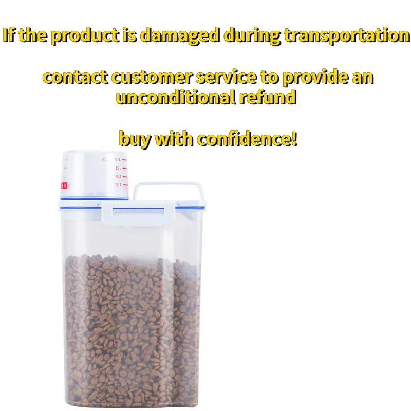 2kg Dog Cat Food Pail Plastic Storage Tank with Measuring Cup Container Moisture-proof Sealed Jar Pet Supplies 2kg Dog Cat Food Pail Plastic Storage Tank with Measuring Cup Container Moisture-proof Sealed Jar Pet Supplies