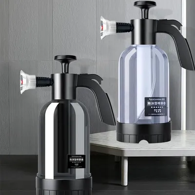 2L Hand Pump Foam Sprayer with 3 Types of Nozzle Hand Pneumatic Foam Cannon Snow Foam Car Wash Spray Bottle Car Window