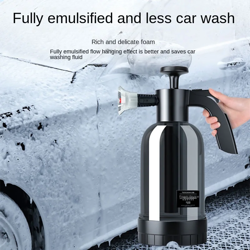2L Hand Pump Foam Sprayer with 3 Types of Nozzle Hand Pneumatic Foam Cannon Snow Foam Car Wash Spray Bottle Car Window