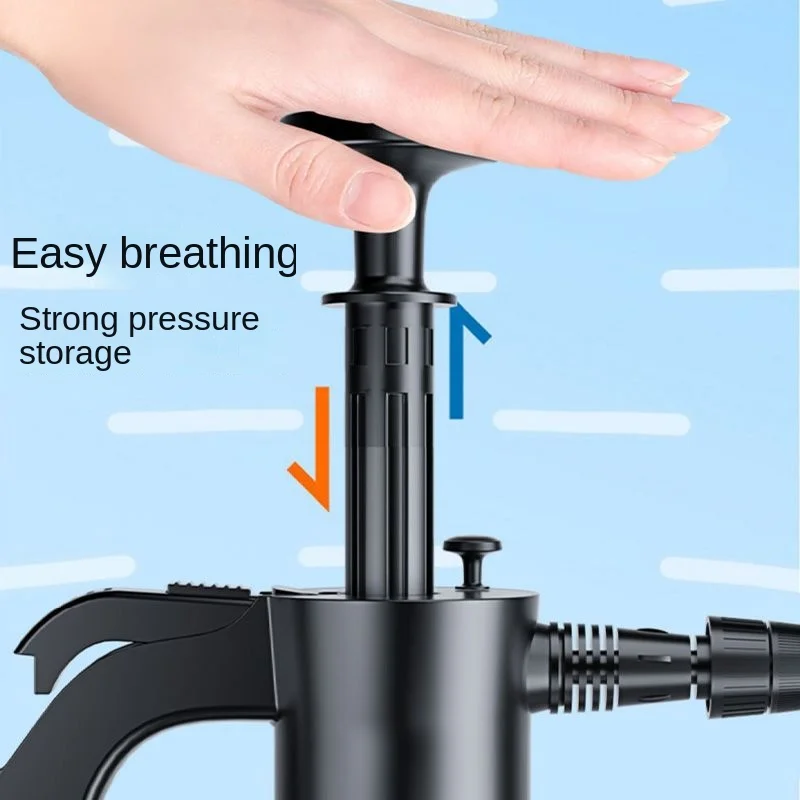 2L Hand Pump Foam Sprayer with 3 Types of Nozzle Hand Pneumatic Foam Cannon Snow Foam Car Wash Spray Bottle Car Window