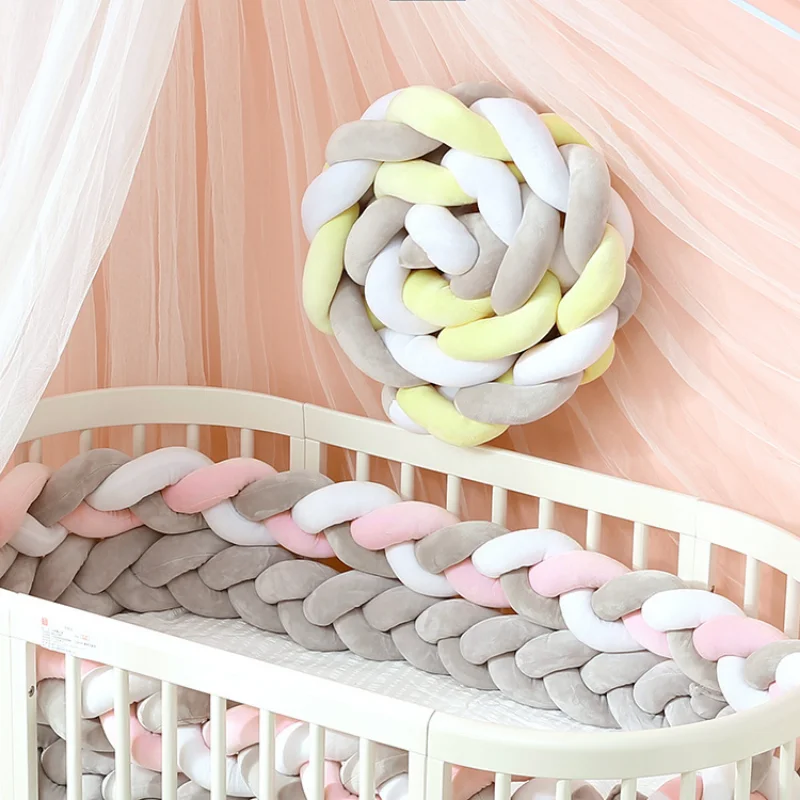 2m Round Cushion Soft Knot Throw Pillow Handmade Braided Knit Plush Pillow Decor Couch Sofa Bed Infant Bebe Crib