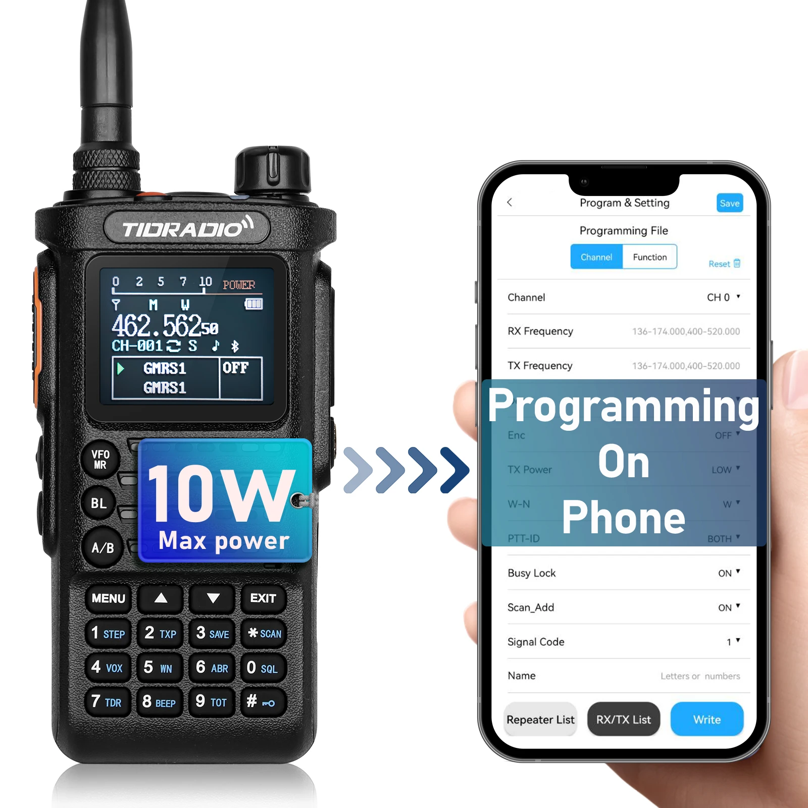 2nd Gen TD-H8 10W Professional Walkie Talkie Portable Long Range Radio Phone Wireless Programmable Search Repeaters