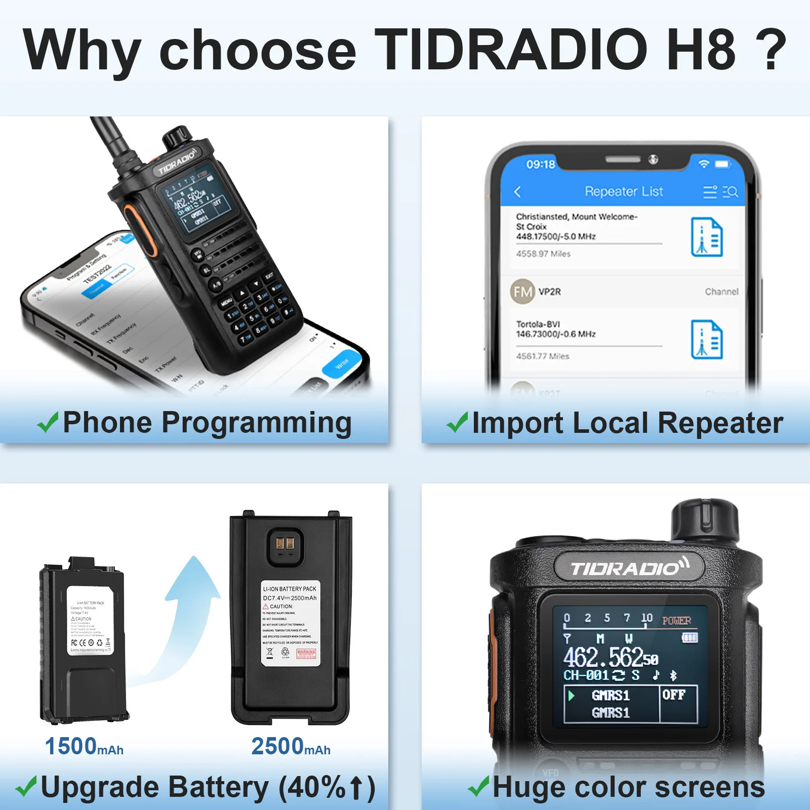 2nd Gen TD-H8 10W Professional Walkie Talkie Portable Long Range Radio Phone Wireless Programmable Search Repeaters