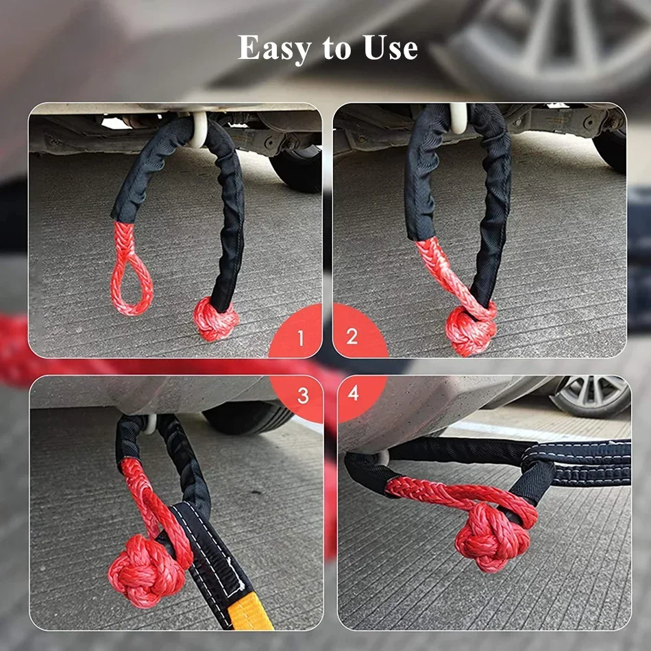 2Pcs 19T 42,000Lbs Break Strength Synthetic Soft Shackle 1/2″ X 22'' Rugged Shackles with Protective Sleeve for Vehicle 2Pcs 19T 42,000Lbs Break Strength Synthetic Soft Shackle 1/2″ X 22'' Rugged Shackles with Protective Sleeve for Vehicle