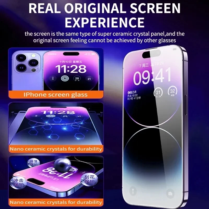 2pcs 8K Oleophobic Coating Dust free Installation Screen Protector For iPhone 13 11 12 14 Pro Max Mini XS MAX X 15 Anti 2pcs 8K Oleophobic Coating Dust free Installation Screen Protector For iPhone 13 11 12 14 Pro Max Mini XS MAX X 15 Anti