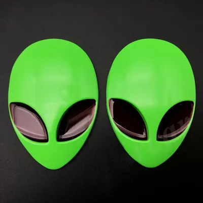 2pcs Alien Alienware Head Auto Heck Emblem Badge Sticker Decal car Fender Auto 3D For all car Bike Motobike