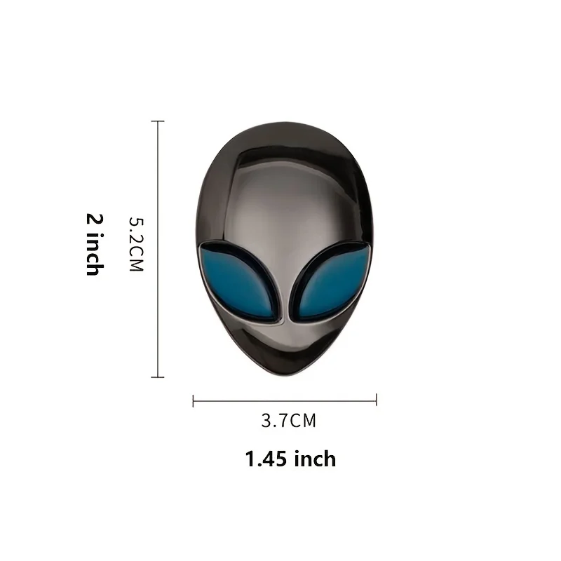 2pcs Alien Alienware Head Auto Heck Emblem Badge Sticker Decal car Fender Auto 3D For all car Bike Motobike
