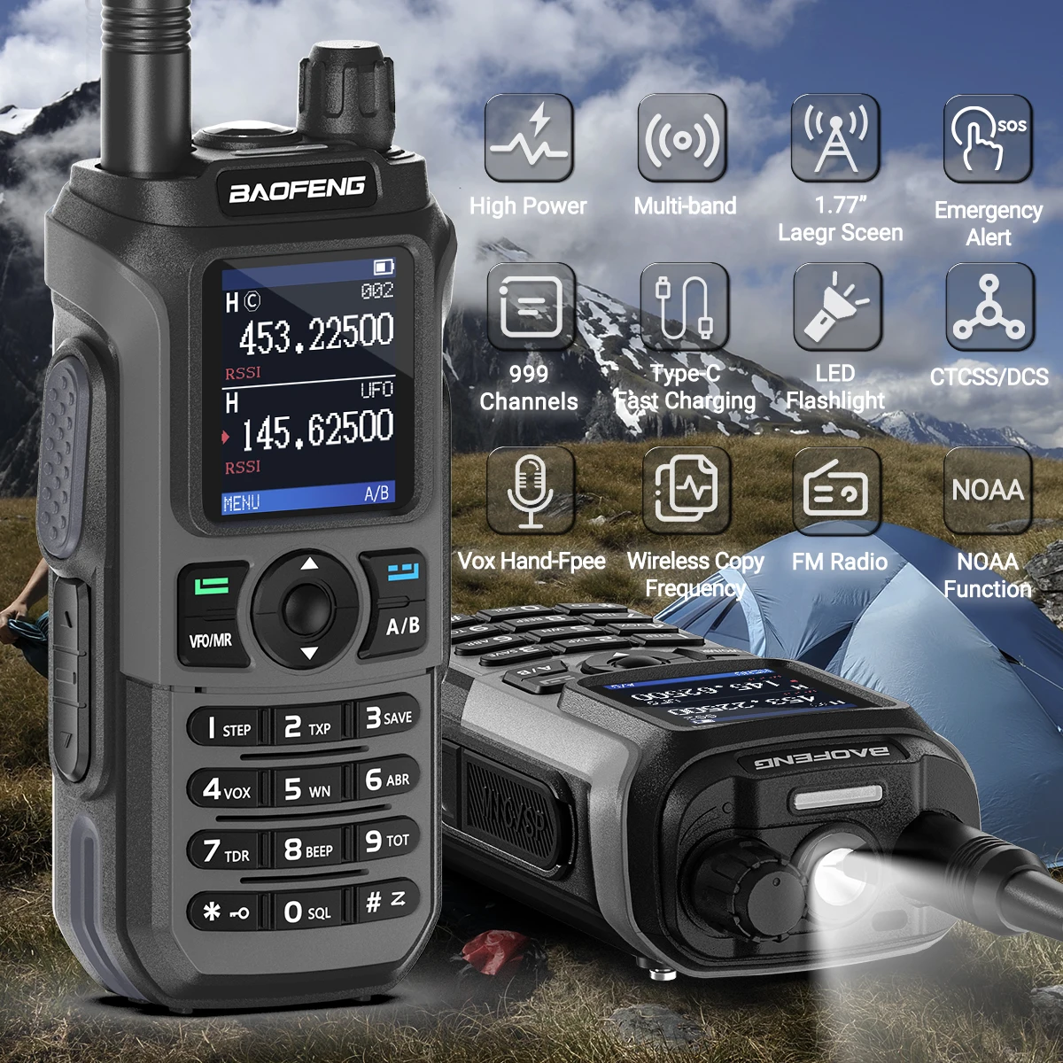 2PCS Baofeng UV-21 Pro Walkie Talkie Multi Band Wireless Copy Frequency Long Range 999CH AM High Power UV 5R K6 5RH Ham