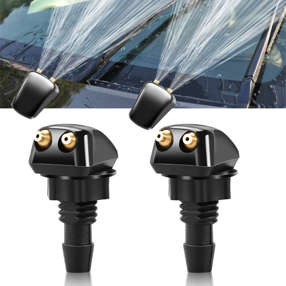 2Pcs Car Windshield Wiper Washer Spray Nozzle Fits Most Car Models Car Dual Holes Windshield Washer Nozzle Wiper Water 2Pcs Car Windshield Wiper Washer Spray Nozzle Fits Most Car Models Car Dual Holes Windshield Washer Nozzle Wiper Water