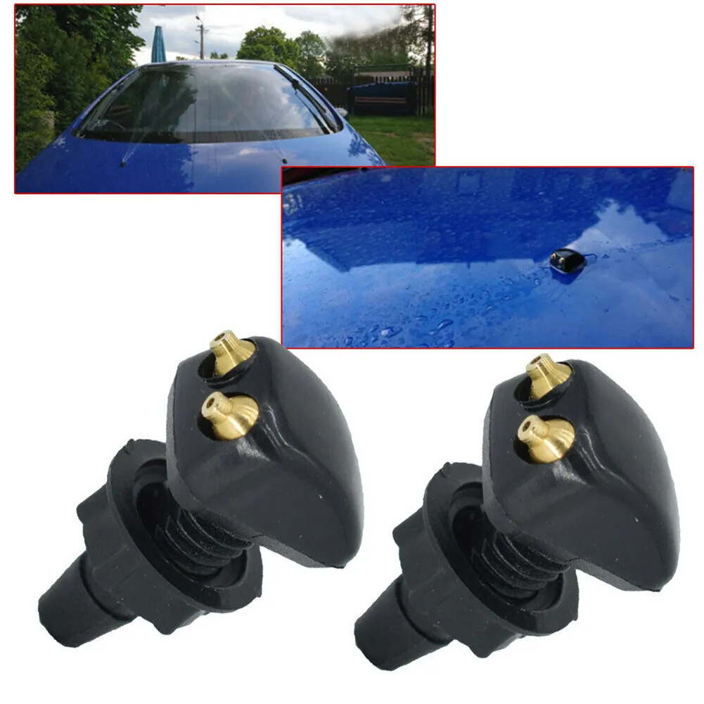 2Pcs Car Windshield Wiper Washer Spray Nozzle Fits Most Car Models Car Dual Holes Windshield Washer Nozzle Wiper Water 2Pcs Car Windshield Wiper Washer Spray Nozzle Fits Most Car Models Car Dual Holes Windshield Washer Nozzle Wiper Water