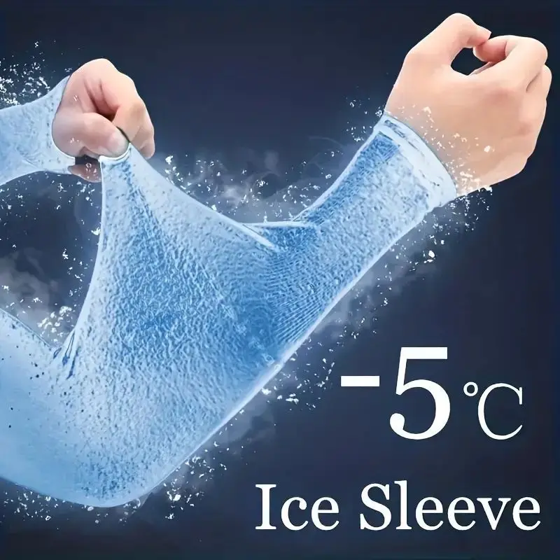 2pcs Cooling Arm Covers for Men and Women Summer Sun Protection Sunshade Ice Silk Sleeves for Cycling Outdoor Sports