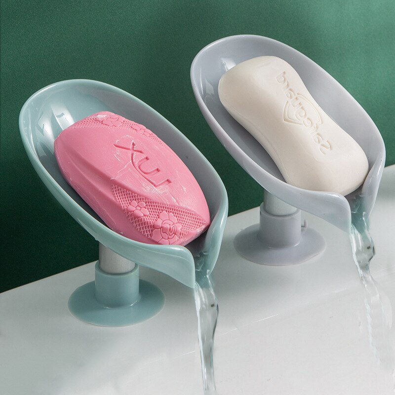 2pcs Drain Soap Holder Leaf Shape Soap Box Suction Cup Tray Drying Rack for Shower Sponge Container Kitchen Bathroom 2pcs Drain Soap Holder Leaf Shape Soap Box Suction Cup Tray Drying Rack for Shower Sponge Container Kitchen Bathroom