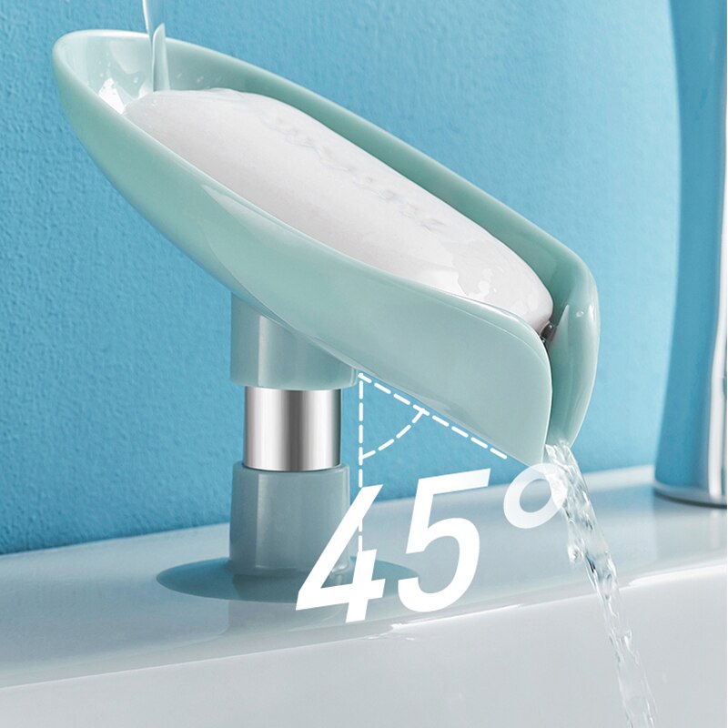 2pcs Drain Soap Holder Leaf Shape Soap Box Suction Cup Tray Drying Rack for Shower Sponge Container Kitchen Bathroom