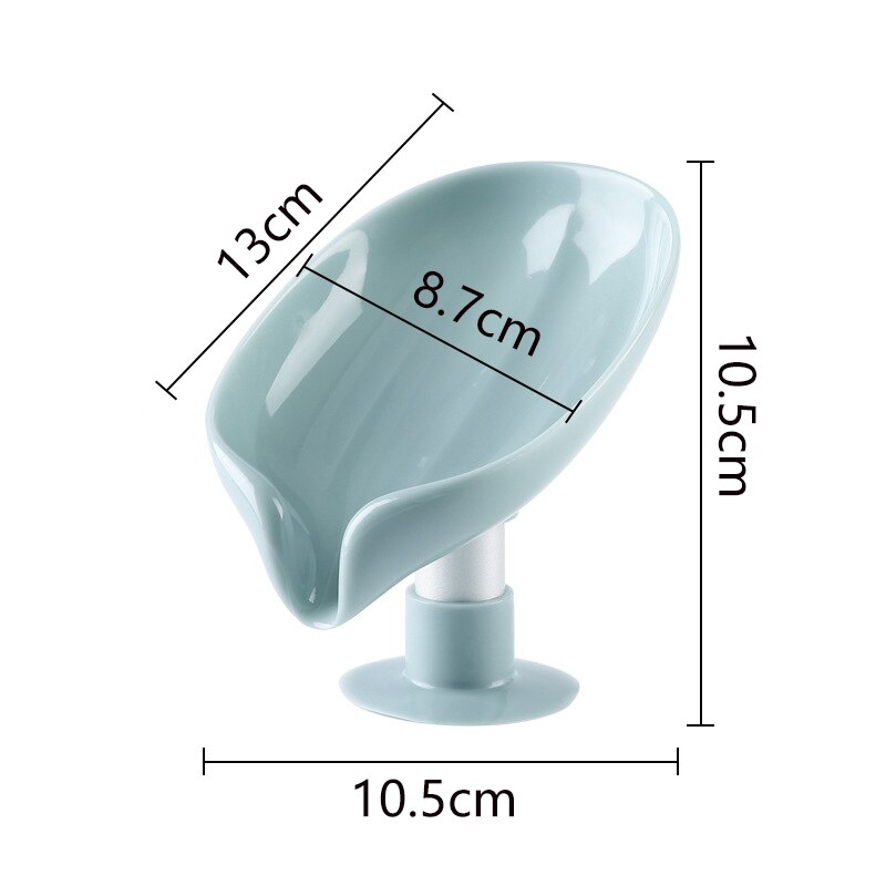 2pcs Drain Soap Holder Leaf Shape Soap Box Suction Cup Tray Drying Rack for Shower Sponge Container Kitchen Bathroom
