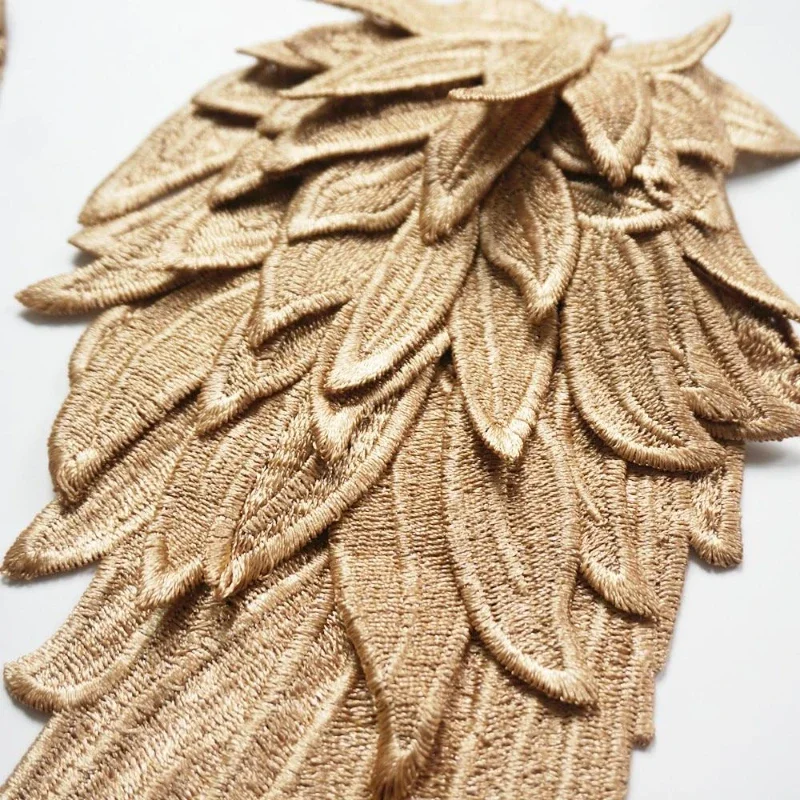 2Pcs Embroidery Angel Wing Applique Sewing Flower Collar Patch For Wedding Party Gown Bridal Dress Clothes DIY Crafts 2Pcs Embroidery Angel Wing Applique Sewing Flower Collar Patch For Wedding Party Gown Bridal Dress Clothes DIY Crafts