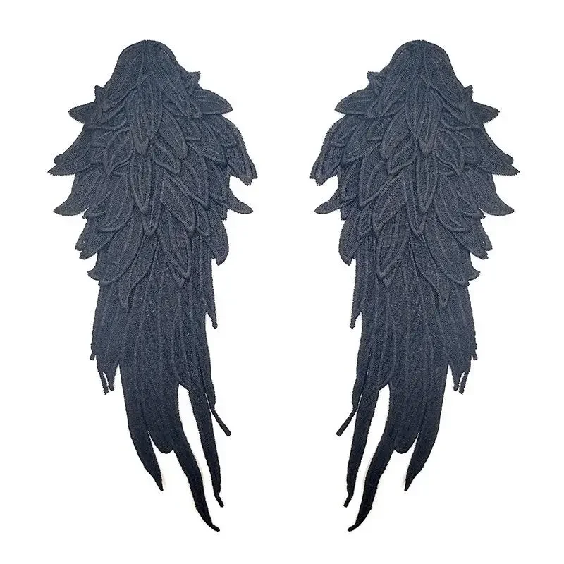 2Pcs Embroidery Angel Wing Applique Sewing Flower Collar Patch For Wedding Party Gown Bridal Dress Clothes DIY Crafts 2Pcs Embroidery Angel Wing Applique Sewing Flower Collar Patch For Wedding Party Gown Bridal Dress Clothes DIY Crafts