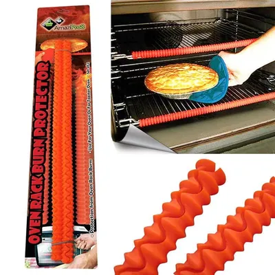 2pcs Heat Resistant Silicone Oven Rack Guard Shelf Edge Burn Protection Kitchen Avoid Scald Protector Tools