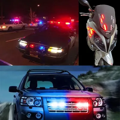 2Pcs LED Lights Car Strobe Police Lights Emergency Safety Warning Lamp Assembly 12V Car Motorcycles Flasher Auto 2Pcs LED Lights Car Strobe Police Lights Emergency Safety Warning Lamp Assembly 12V Car Motorcycles Flasher Auto