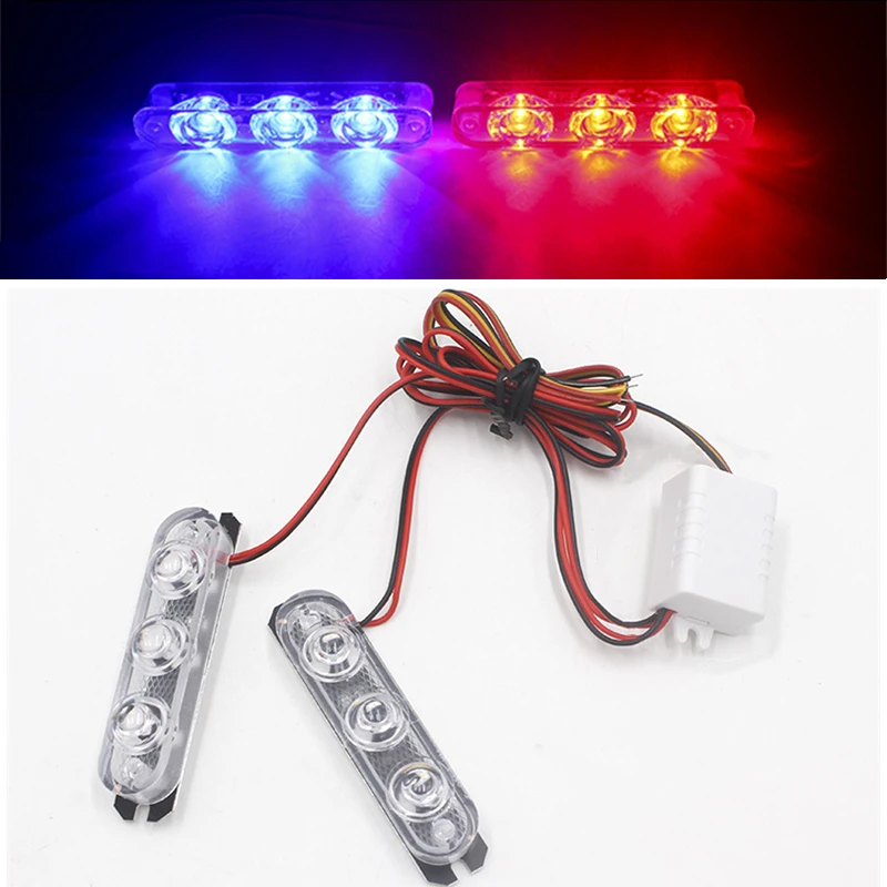 2Pcs LED Lights Car Strobe Police Lights Emergency Safety Warning Lamp Assembly 12V Car Motorcycles Flasher Auto 2Pcs LED Lights Car Strobe Police Lights Emergency Safety Warning Lamp Assembly 12V Car Motorcycles Flasher Auto