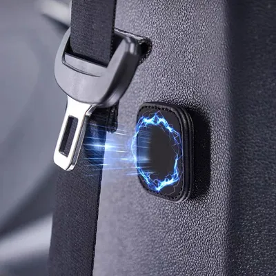 2Pcs Magnetic Car Seat Belt Holder Fixing Clip Pu Leather Seatbelt Limiter Stopper For Safety Belt Clip Prevent Falling
