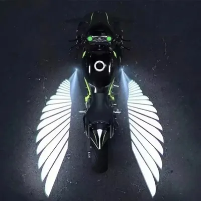 2PCS Motorcycle Angel wings LED projection light electric car street modification welcome decoration anti-collision