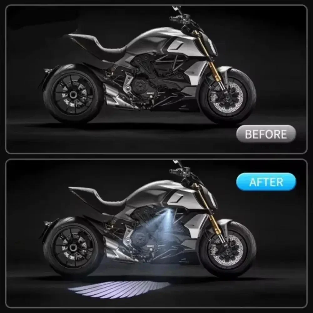 2PCS Motorcycle Angel wings LED projection light electric car street modification welcome decoration anti-collision