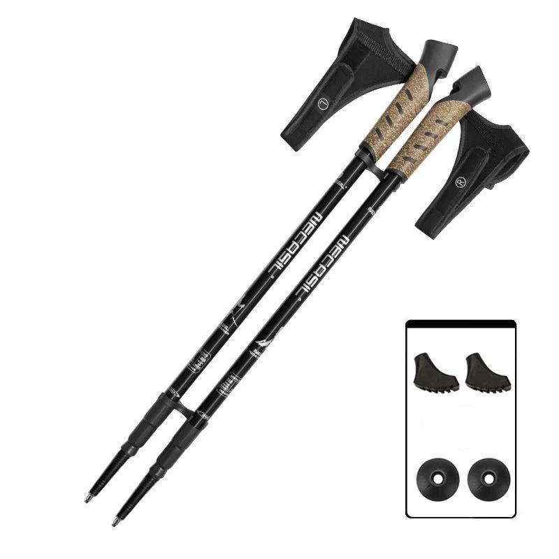 2PCS Nordic Walking Poles Trek Pole Telescopic Alpenstock 7075 Aluminum Alloy Shooting Crutch Senderismo Walking Stick