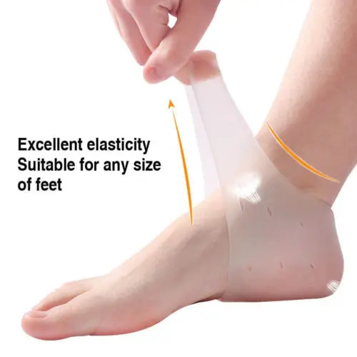 2PCS Protective Silicone Plantar Fasciitis Heel Spur Ankle Gel Support Pain Relief Moisturizing Gel Heel Inserts