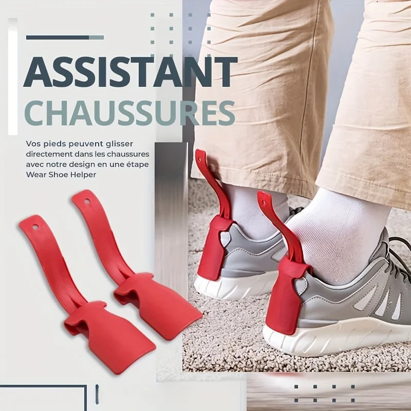 2pcs Shoe aid Lazy Shoes Helper, Shoe Horn Shoe, Lifting Helper Plastic Shoehorn Fits All Shoes