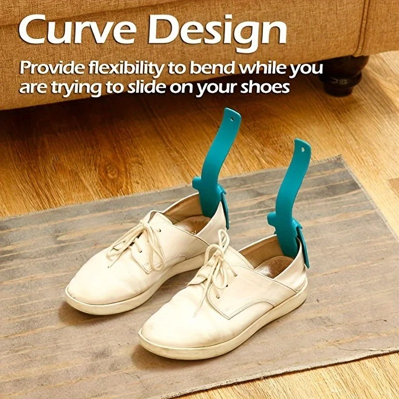 2pcs Shoe aid Lazy Shoes Helper, Shoe Horn Shoe, Lifting Helper Plastic Shoehorn Fits All Shoes