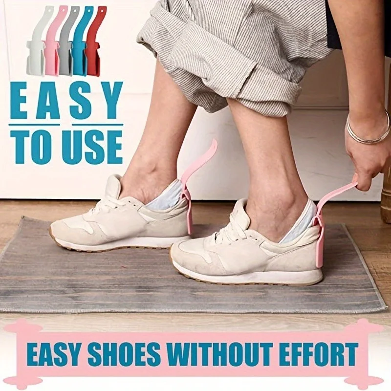 2pcs Shoe aid Lazy Shoes Helper, Shoe Horn Shoe, Lifting Helper Plastic Shoehorn Fits All Shoes