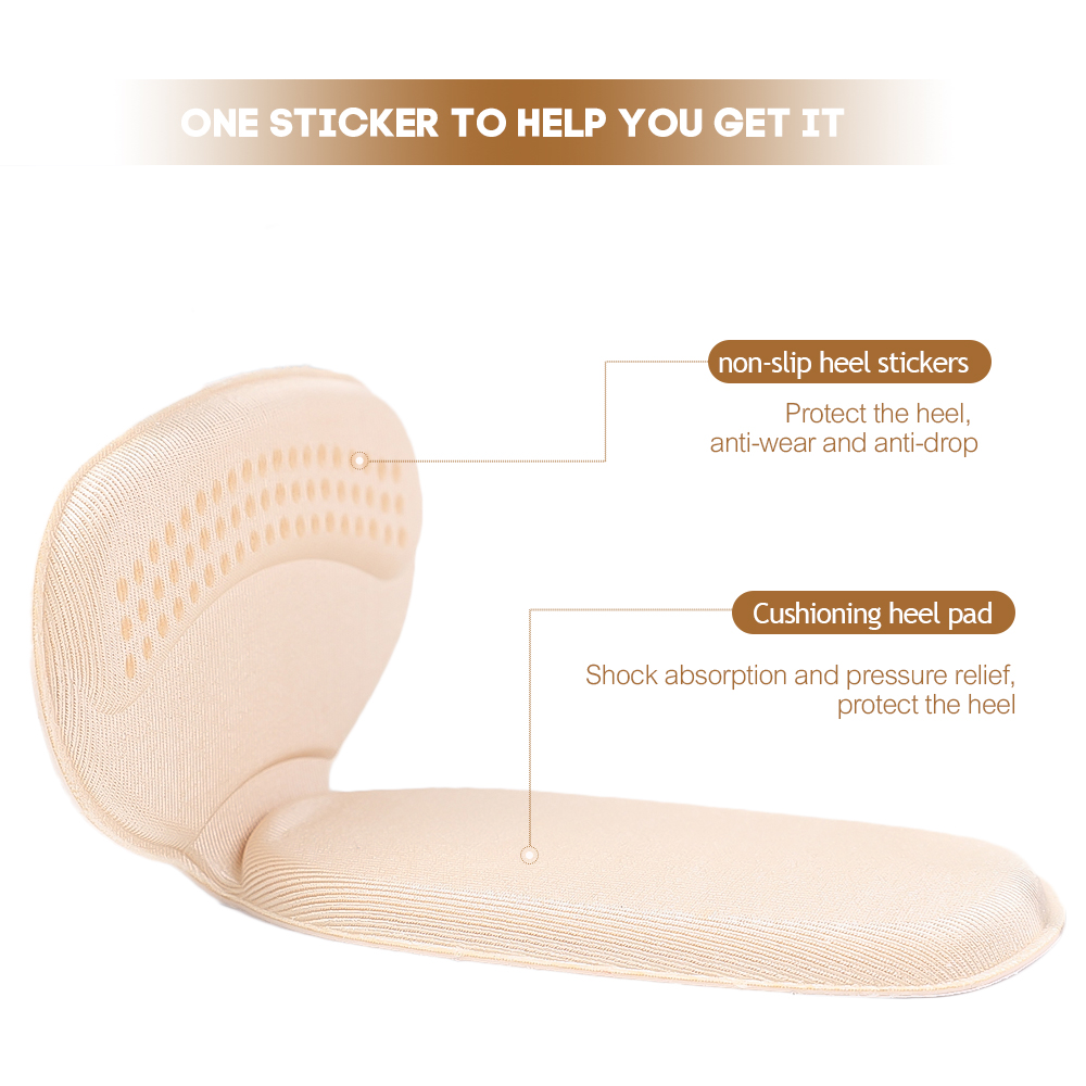 2pcs Shoe Heel Insoles Foot Heel Pad Sports Shoes Adjustable Antiwear Feet Inserts Insoles Heel Protector Sticker