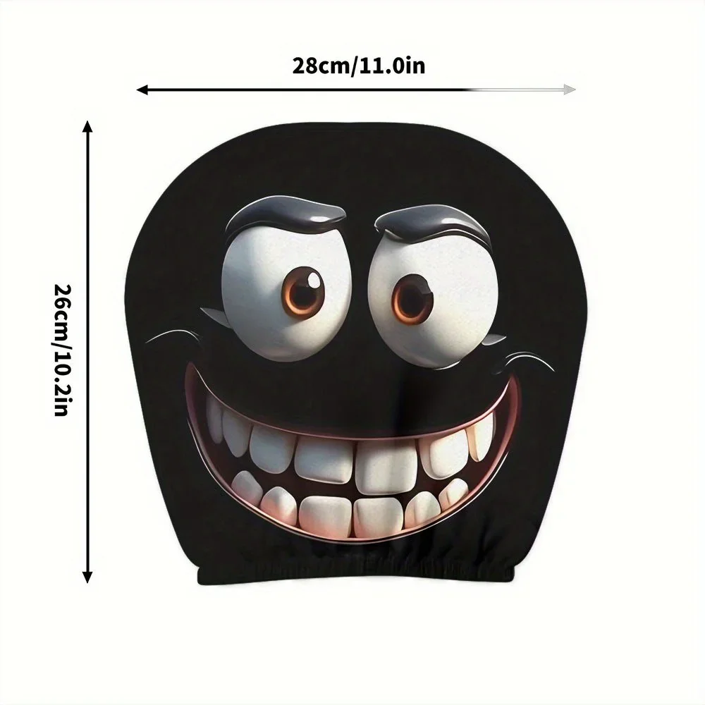 2pcs Smiley Face Printed Car Pillowcase Soft Comfortable Decorative Cushion Cover Auto Seat Headrest Washable Polyester 2pcs Smiley Face Printed Car Pillowcase Soft Comfortable Decorative Cushion Cover Auto Seat Headrest Washable Polyester