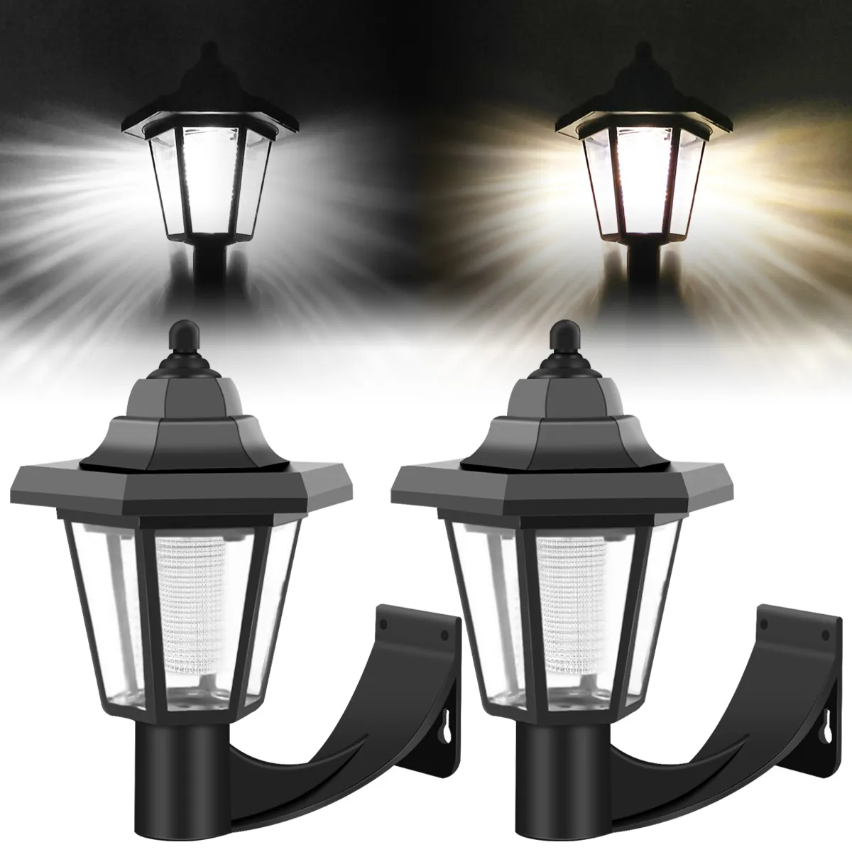 2Pcs Solar Wall Light Outdoor Solar Hexagonal Light IP44 Solar Fence Light Retro LED Wall Lamp Heat Solar Garden Light 2Pcs Solar Wall Light Outdoor Solar Hexagonal Light IP44 Solar Fence Light Retro LED Wall Lamp Heat Solar Garden Light