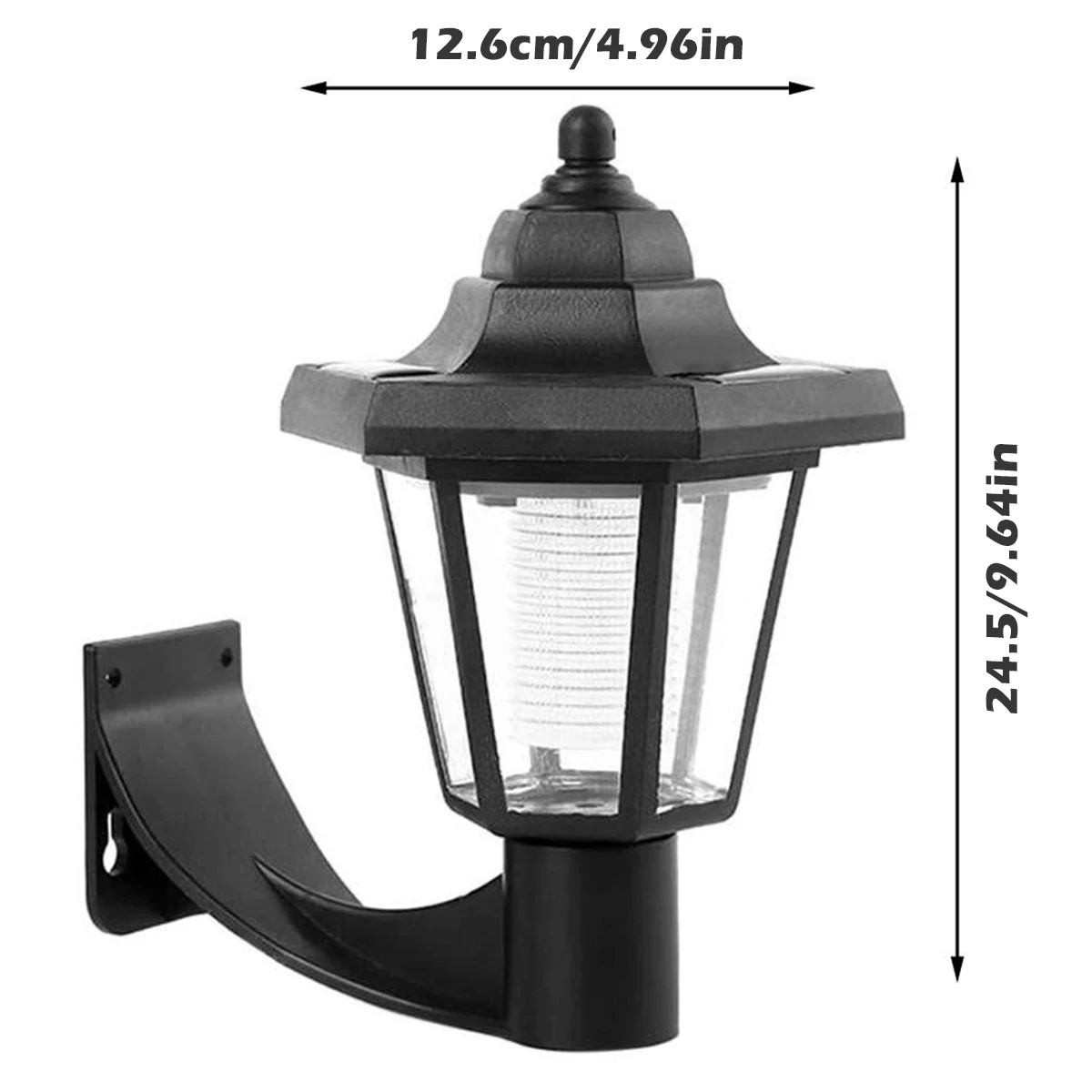 2Pcs Solar Wall Light Outdoor Solar Hexagonal Light IP44 Solar Fence Light Retro LED Wall Lamp Heat Solar Garden Light
