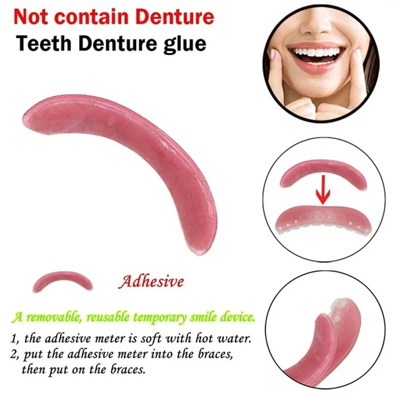 2PCS Temporary Smile Comfort Fit Cosmetic Teeth Denture Glue For Denture Teeth For Your Beauty 2PCS Temporary Smile Comfort Fit Cosmetic Teeth Denture Glue For Denture Teeth For Your Beauty