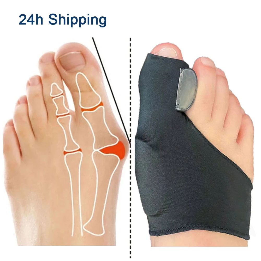 2pcs Toe Separator Hallux Valgus Bunion Corrector Orthotics Feet Bone Thumb Adjuster Correction Pedicure Sock