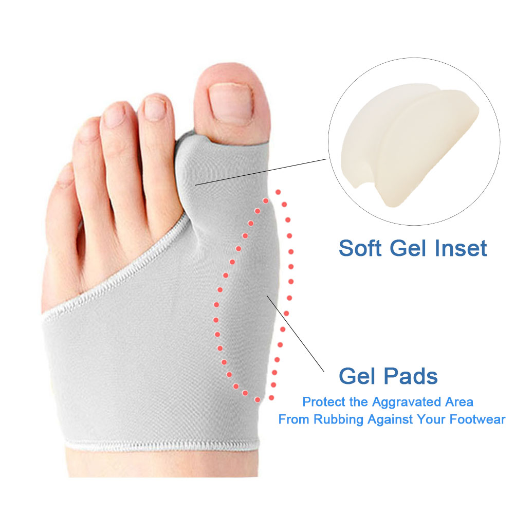2pcs Toe Separator Hallux Valgus Bunion Corrector Orthotics Feet Bone Thumb Adjuster Correction Pedicure Sock