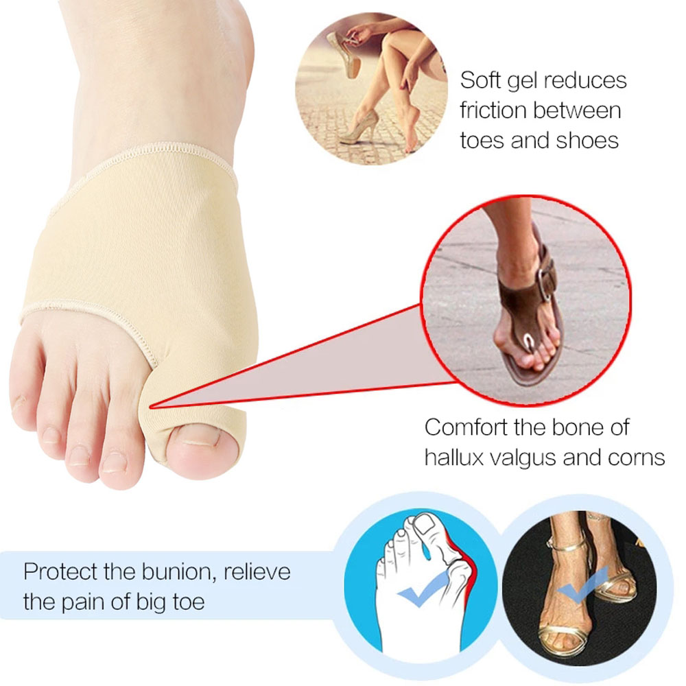 2pcs Toe Separator Hallux Valgus Bunion Corrector Orthotics Feet Bone Thumb Adjuster Correction Pedicure Sock
