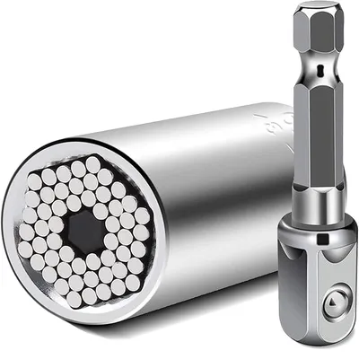 2PCS Universal Torque Wrench Head Set Socket Sleeve 7-19mm Power Drill Ratchet Bushing Spanner Key Magic Multi Hand