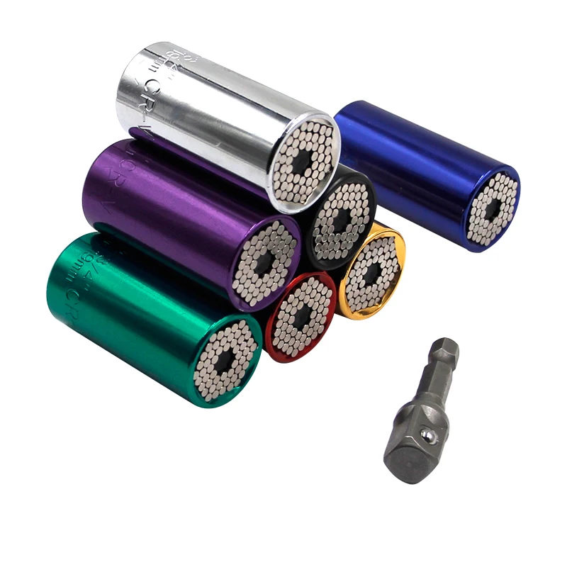 2pcs Universal Torque Wrench Power Drill Ratchet Bushing Spanner Key Magic Multi Hand Tools 7-19mm Head Set Socket