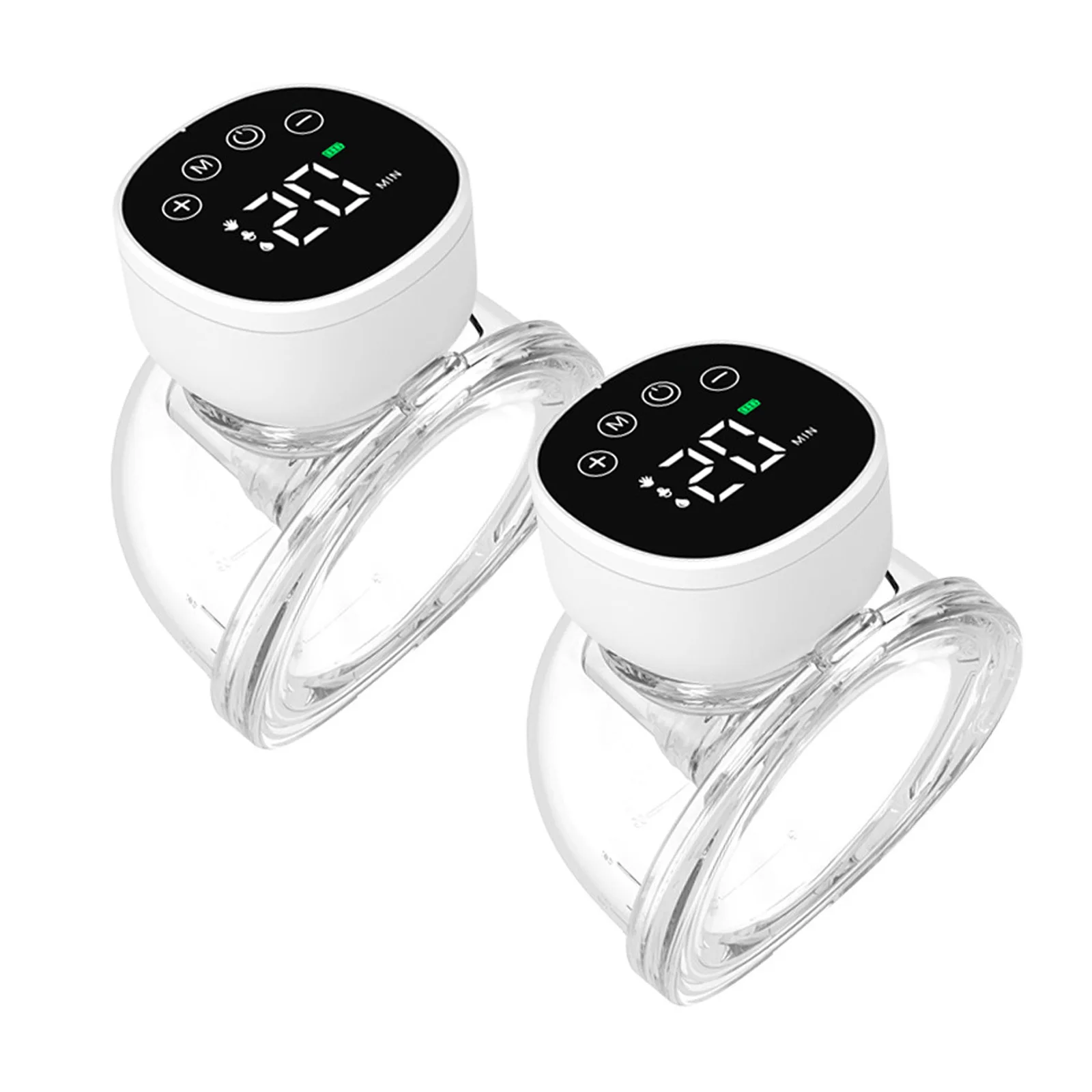 2pcs Wearable Breast Pum Hands Free Electric Breast Pump Silent Invisible Breast Pump 3 Modes 9 Levels of Suction 180ML