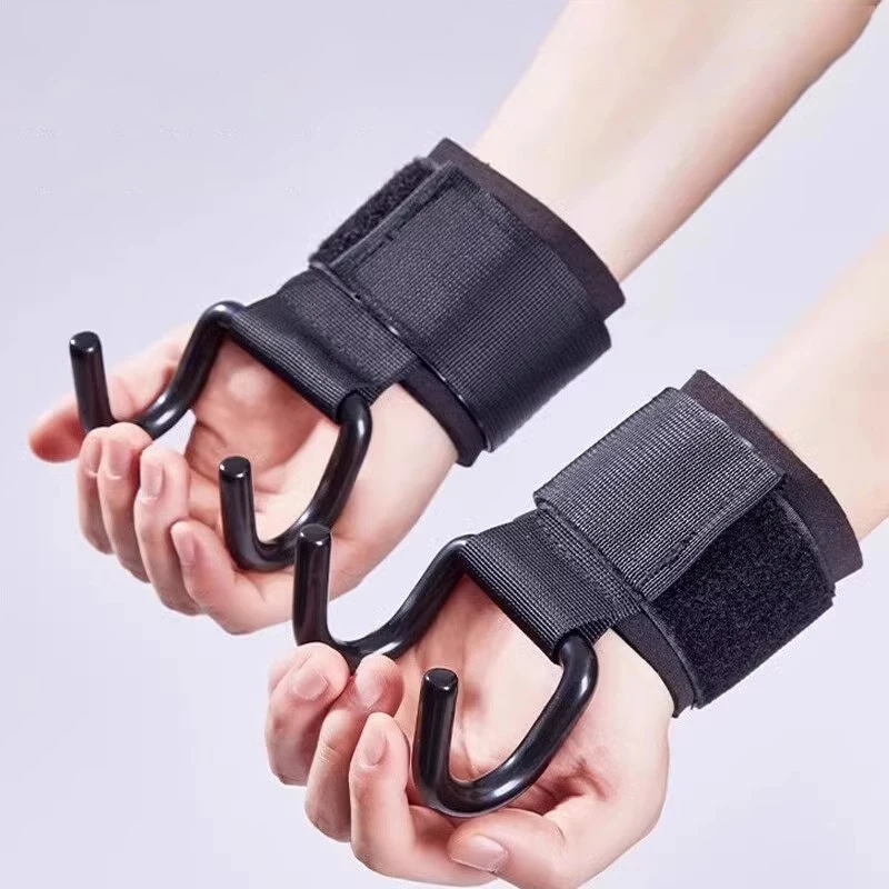 2PCS Weight Lifting Hook Grips with Wrist Wraps Gym Hand-Bar Wrist Strap Fitness Hook Weight Strap Pull-Ups Power Lift 2PCS Weight Lifting Hook Grips with Wrist Wraps Gym Hand-Bar Wrist Strap Fitness Hook Weight Strap Pull-Ups Power Lift