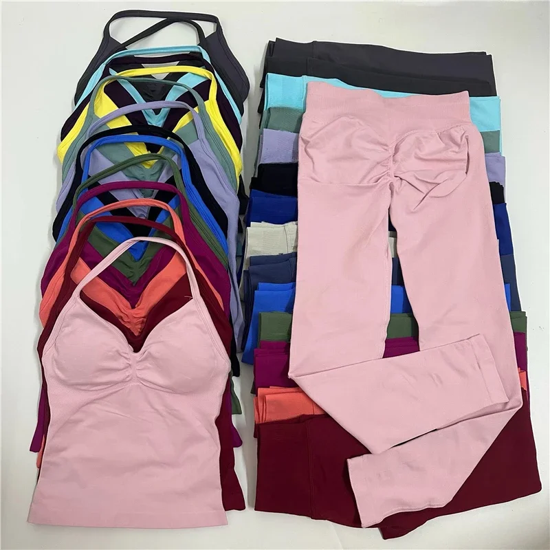 2Pcs Women's Gym Yoga Set Seamless High Waist Leggings Sports Bra Top Workout Outfit Fitness Activewear Running 2Pcs Women's Gym Yoga Set Seamless High Waist Leggings Sports Bra Top Workout Outfit Fitness Activewear Running