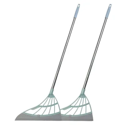2PCS/Set Silicone Magic Broom Window Washing Wiper Squeegee Hand-push Pet Hair Dust Spatula Household Floor Mirror