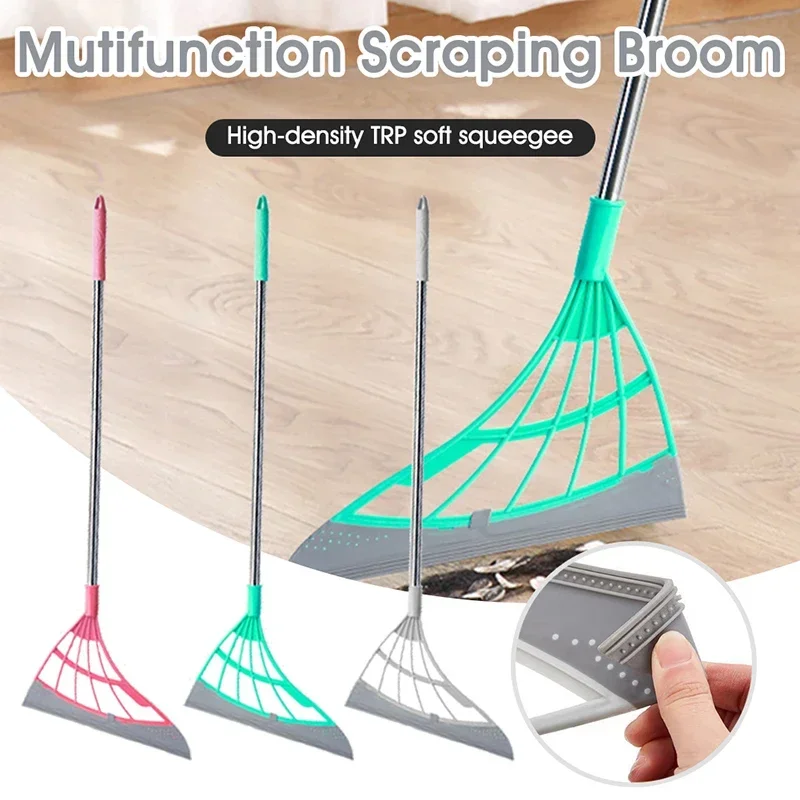 2PCS/Set Silicone Magic Broom Window Washing Wiper Squeegee Hand-push Pet Hair Dust Spatula Household Floor Mirror